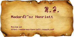 Madarász Henriett névjegykártya